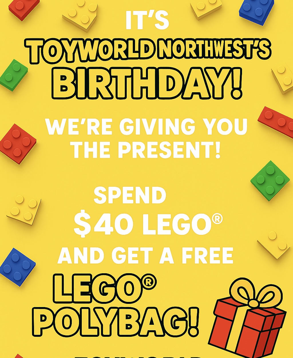 Get a FREE* Polybag at ToyWorld!